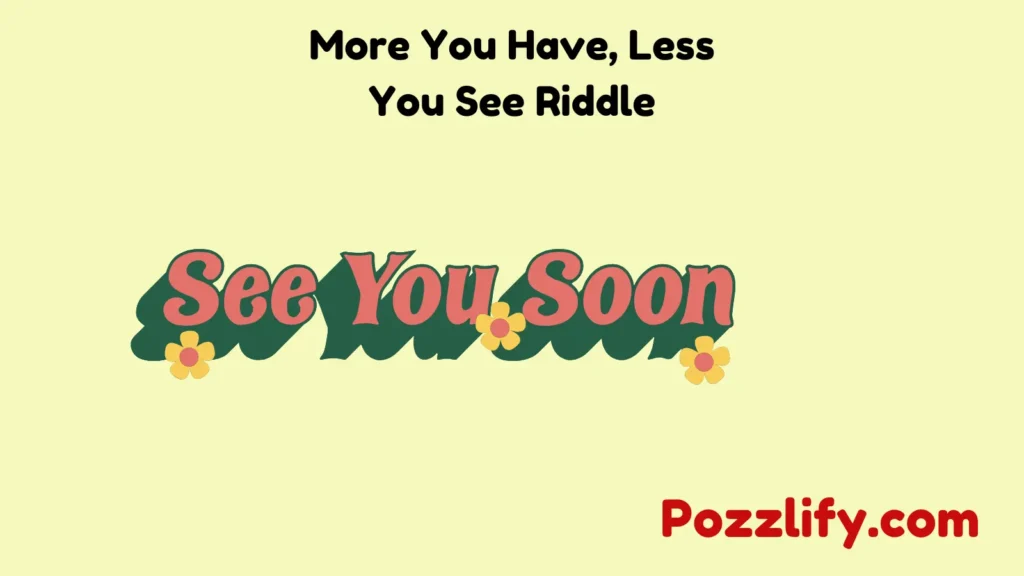 More You Have, Less You See Riddle