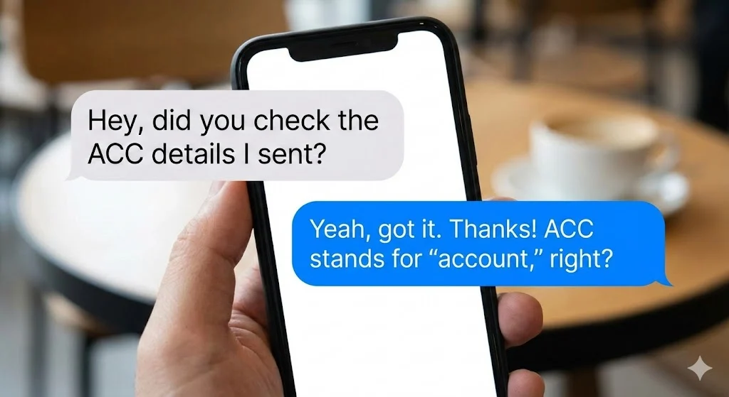 What Does ACC Mean in Text